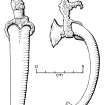 Handle from a glass vessel, with remains of the attachment for a pewter lid (HXD 194).
