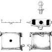 Copper-alloy container with removable screw-threaded knob and various attachments (HXD 178). Function uncertain. (Peter Martin)