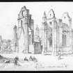 General sketch view titled - "Abbey of Aberbrothhock."