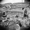 View during excavation of Jarlshof.