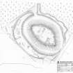 400dpi scan of DC44332 RCAHMS plan of Doune of Invernochty motte