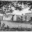 Engraving showing Dunglass House