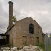 Steading, boilerhouse and chimney, view from NW