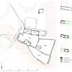 Publication drawing; plan of farmstead, Quarterside of Lipney. 