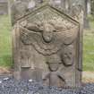 View of headstone to James Marshall d. 1747, Earlston Churchyard.