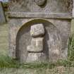 View of headstone to Clesham possibly dated 1751, Foulden Parish Churchyard.