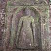 View of headstone to wife of Archibald Brown d. 1742, Kirkurd Old Churchyard.
