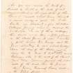 Hand written document describing the Kirk of Dunnet and finds, including a flint pivot