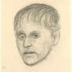 Sketched drawing of face of unidentified male