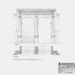 Robert Gordon's College: Detailed elevation and strip plan of cusped arch at first floor level