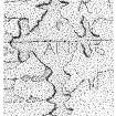 Scanned ink drawing of sunken carpet cross in Sculptor's Cave