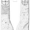 Scanned ink drawing of Kirkmadrine 7 inscribed cross slab, face a & b