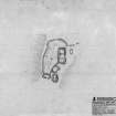 RCAHMS survey drawing; Plan of buildings and enclosures: Harris, Rum. Scanned image.