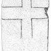Scanned ink drawing of St Kenneth's, Kinloch Laggan incised cross slab