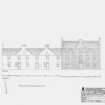 Haddington, former Burgh School: Principal elevation and strip plan