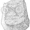 Scanned ink drawing of Leys of Dummuies Pictish symbol stone