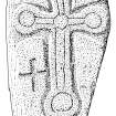 Scanned ink drawing of Dail A' Bhaite cross slab