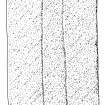 Scanned ink drawing of Cladh A Chnocain cross slab