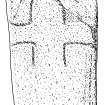 Scanned ink drawing of the Red Priest's Stone cross slab