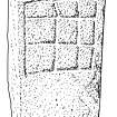 Scanned ink drawing of Grumbeg 2 cross-incised stone