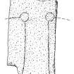 Scanned ink drawing of Latheron 3 incised cross slab