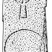 Scanned ink drawing of Creagan A' Bheannaich cross-incised stone