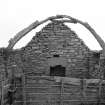 Surviving cruck truss within cruck-framed cottage; Latheron, Caithness.