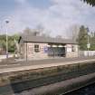 View from S of N-bound platform shelter and waiting room