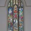 Interior. Detail of stained glass window