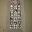 Interior. Nave. View of stained glass window