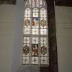 Interior. Nave. View of stained glass window
