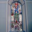 Interior. Detail of Porch S Hendrie/Girvan Memorial stained glass window "I can do all things through Christ"
