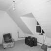 Interior. View of attic room in rear wing