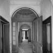 Interior. View of staircase hall from W