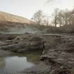 View from N showing flood damaged bridge.