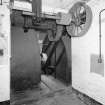 Interior of Glasgow School of Art. Basement, fan room, view of drive belt and pulleys