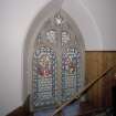 Interior. N gallery stained glass window by Douglas Strachan c.1935