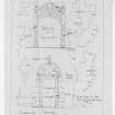 Photographic copy of gateway to forecourt sketch and doorway to courtyard sketch.