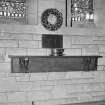 Interior. Detail of 1655 dated entablature  from the old church