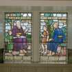 Interior.Ground floor detail of Kerr Memorial stained glass windows c.1938