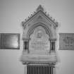 Interior. Entrance Hall E wall Rev W Begg monument by J & G Mossman 1889