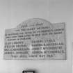 Interior. Detail of WWII memorial plaque