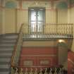 Interior. Main Stair first floor View from S showing upper landing, freize and roof cupola