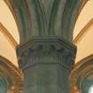 Interior.
Detail of masonry column showing upper shaft, capital with stylized foliage, and springing of arch ribs.