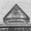 Museum block, north front, detail of pediment above dormer