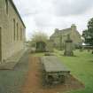 View from W showing church and former manse