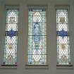 Interior. Detail of chancel stained glass windows
