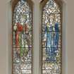 Interior.
Detail of stained glass windows depicting David and Solomon by William Meikle & Sons 1924.