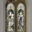 Interior.
Detail of stained glass windows depicting Moses and David c.1900.