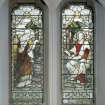 Interior.
Detail of stained glass windows depicting Our Lord with the Samaritan woman by Ballantine 1901-1906.